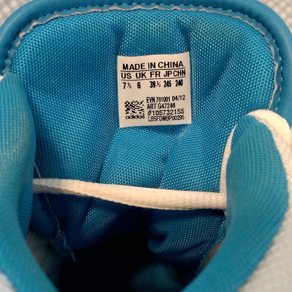 ADIDAS OG high top sneakers silver, grey orange, blue, white-Velcro straps - Picture 5 of 10